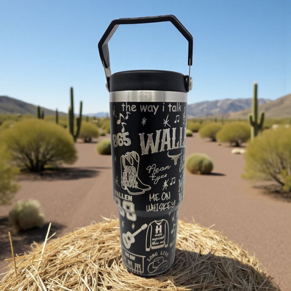✨ 30oz Stanley Tumbler • Wallen-Inspired Laser Engraved Design ✨